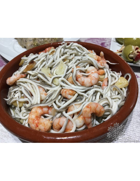 SALTEADO DE GULAS Y GAMBAS