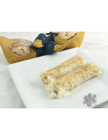 CANELONES DE PATO Y FOIE CON BECHAMEL