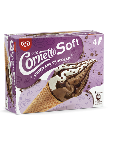 CORNETTO SOFT COOKIE-CHOCOLATE Pack 4 u